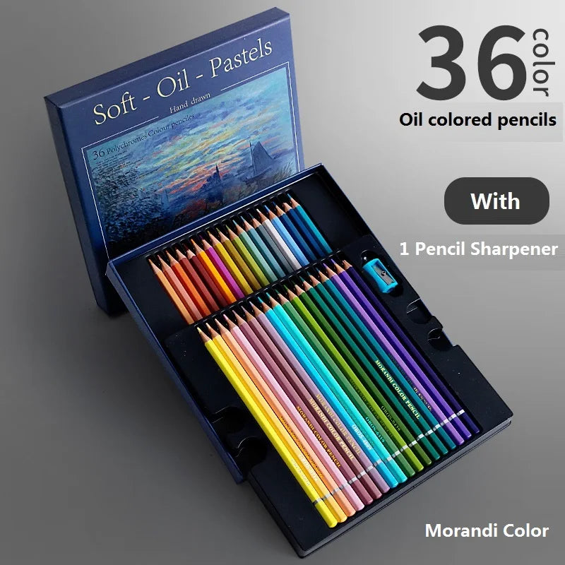 CowLost | 12-24-36-colors-soft-oil-pastel-colored-pencil-set-classic-macaron-morandi-water-soluble-coloring-painting-aesthetic-lapices-1 |9