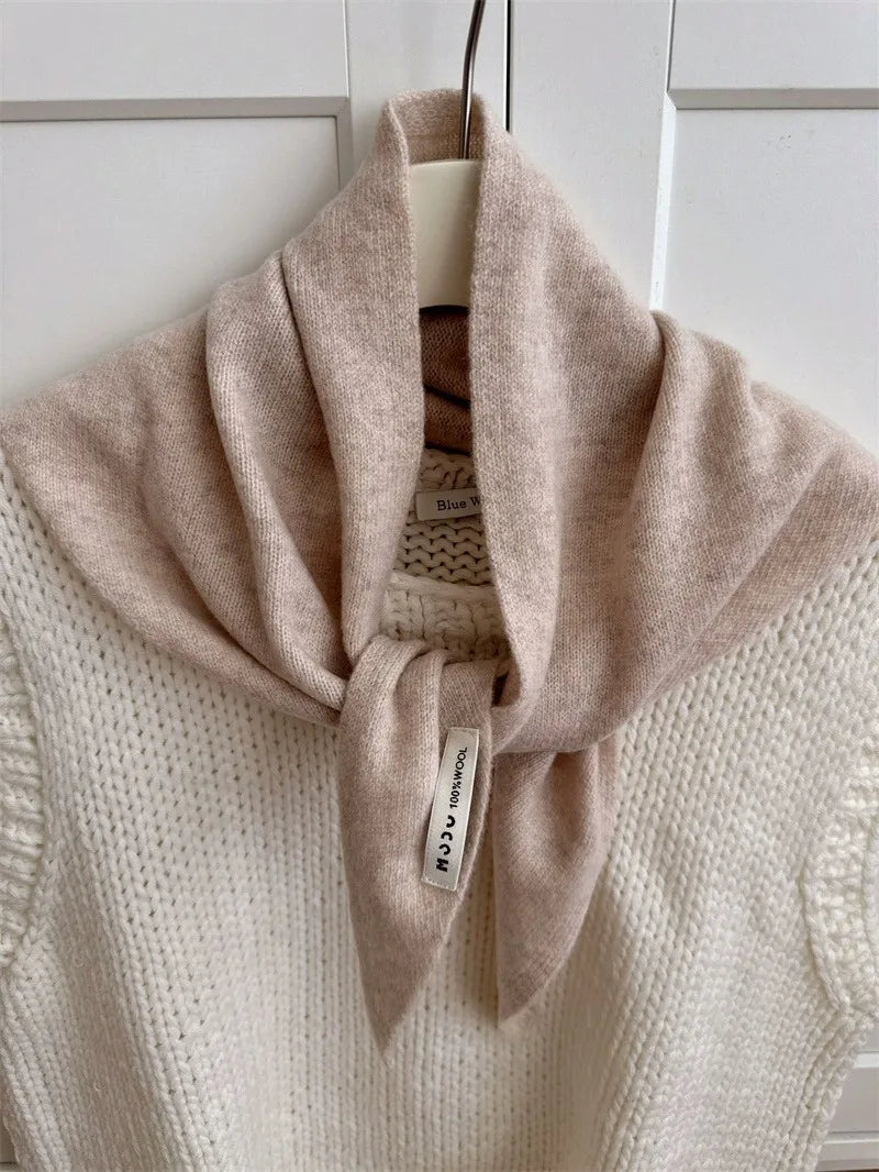 CowLost | british-korean-triangle-scarf-niche-wool-triangular |31