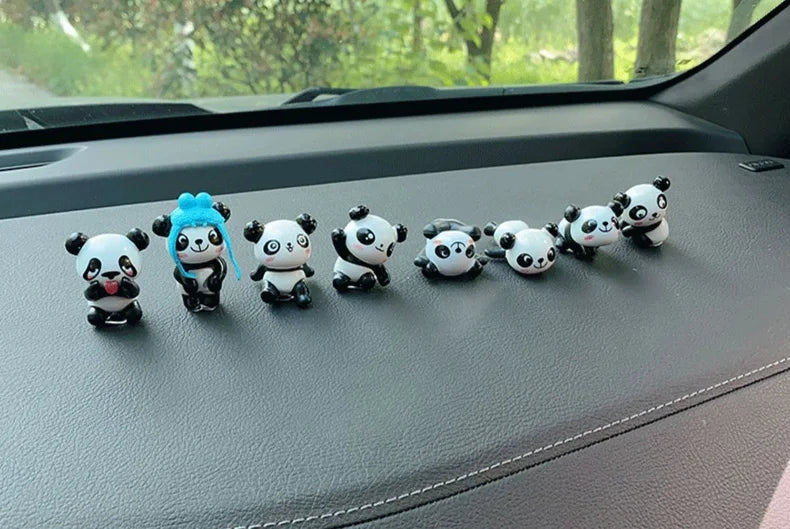 CowLost | product_id-6-8pcs-mini-giant-panda-car-dashboard-ornaments-navigator-screen-decoration-toy-gift-set |21