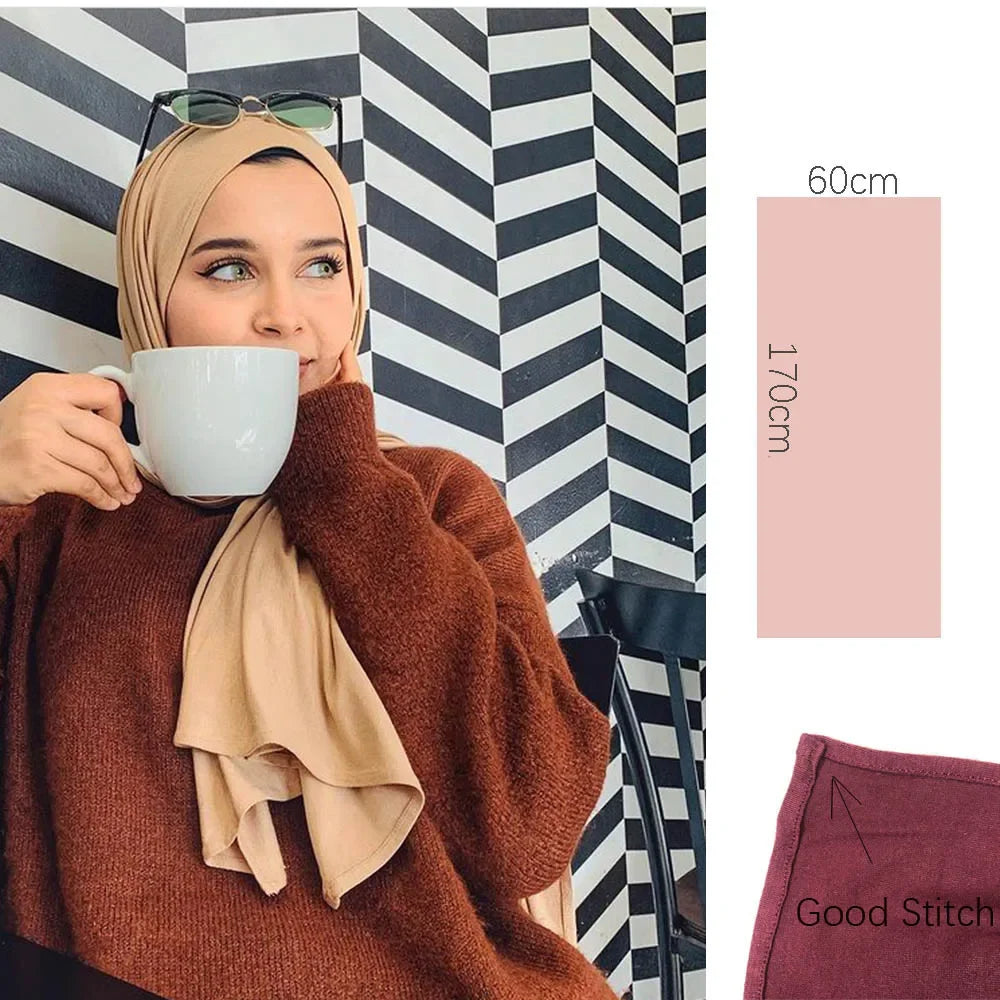 CowLost | muslim-women-stretchy-jersey-hijab-plain-cotton |4