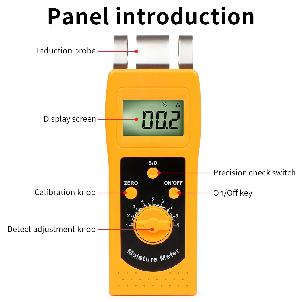 DM200 Portable Digital Multifunctional Moisture Meter for Wood, Paper, Concrete, and Meat