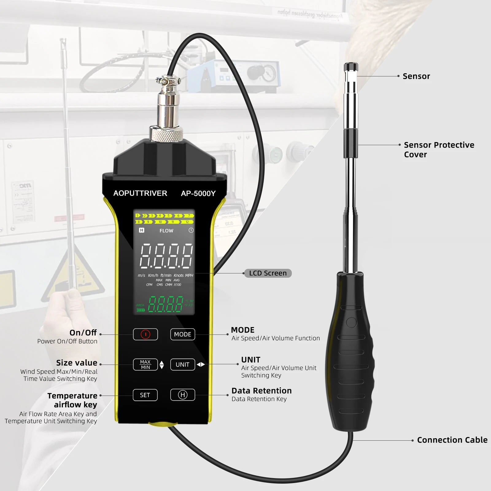 CowLost | fencing-barriers-btmeter-thermal-wind-speed-meter-with-telescopic-hotwire-sensor |9