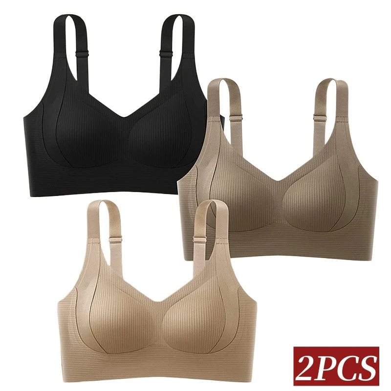 CowLost | product_id-2-pack-plus-size-wireless-push-up-bras-for-women-seamless-padded-wide-straps-m-4xl |2