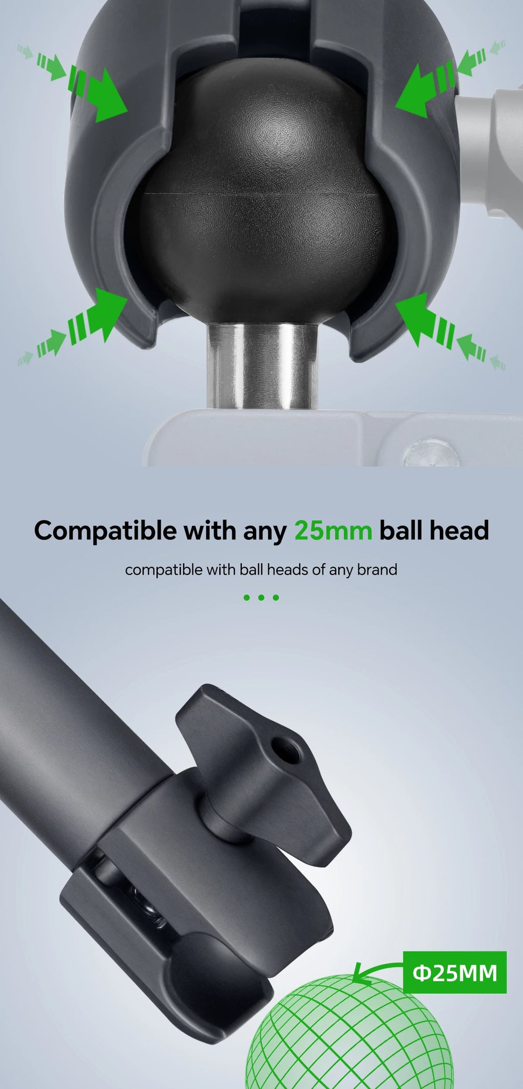CowLost | product_id-fanaue-25mm-ball-head-double-joint-aluminum-alloy-motorcycle-sports-camera-bracket |10