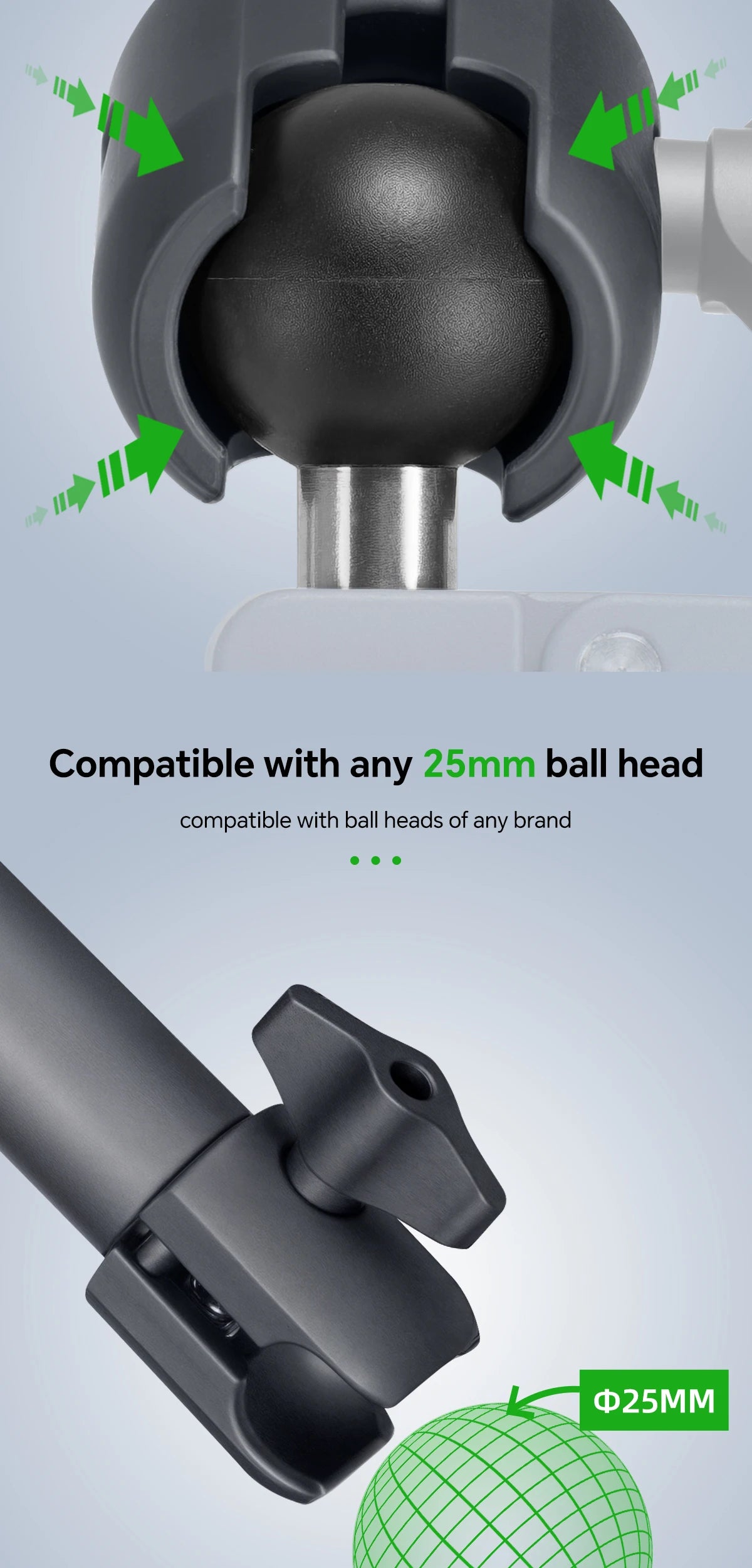 CowLost | product_id-fanaue-25mm-ball-head-double-joint-aluminum-alloy-motorcycle-sports-camera-bracket |10