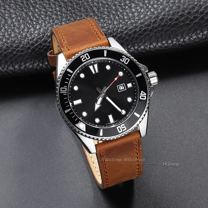 Leather Watch Strap 18-24mm for Samsung Galaxy Watch 7/6/5/4, Gear, Xiaomi, Casio Vintage Band