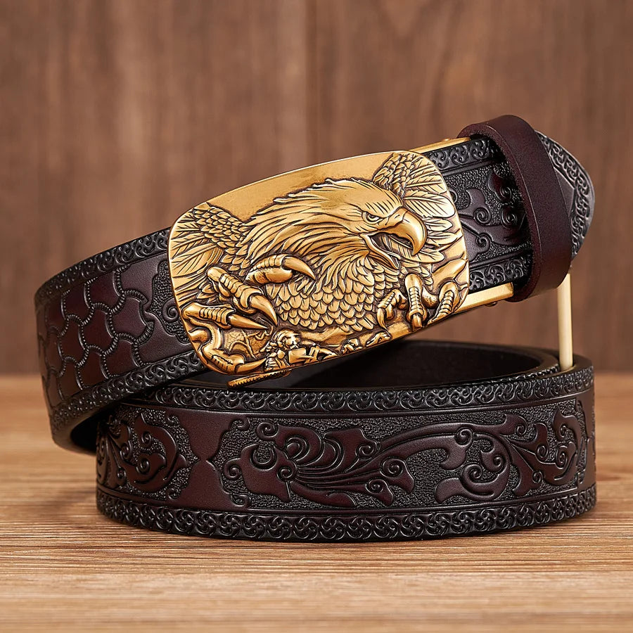 CowLost | 3-5cm-eagle-automatic-buckle-belt-emboss |10