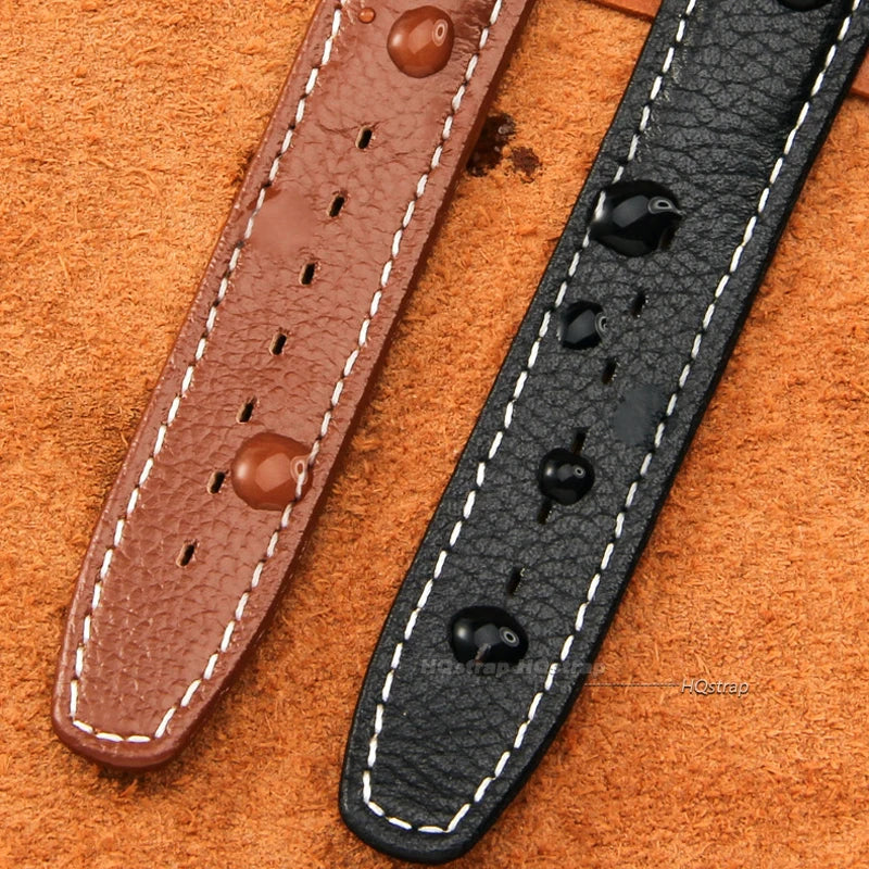 CowLost | bracelets-product_id-17mm-genuine-leather-watch-strap-for-swatch-lychee-band-brown-unisex-wristband |5
