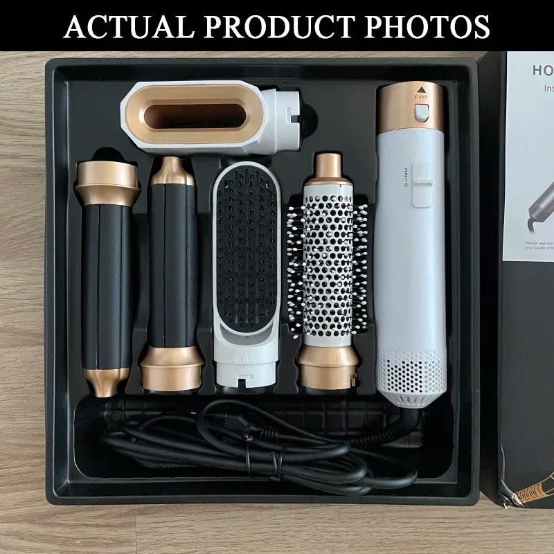 CowLost | 5-in-1-hair-dryer-hot-comb-set-professional-curling-iron-hair-straightener-styling-tool-for-professional-hair-dryer-household |6