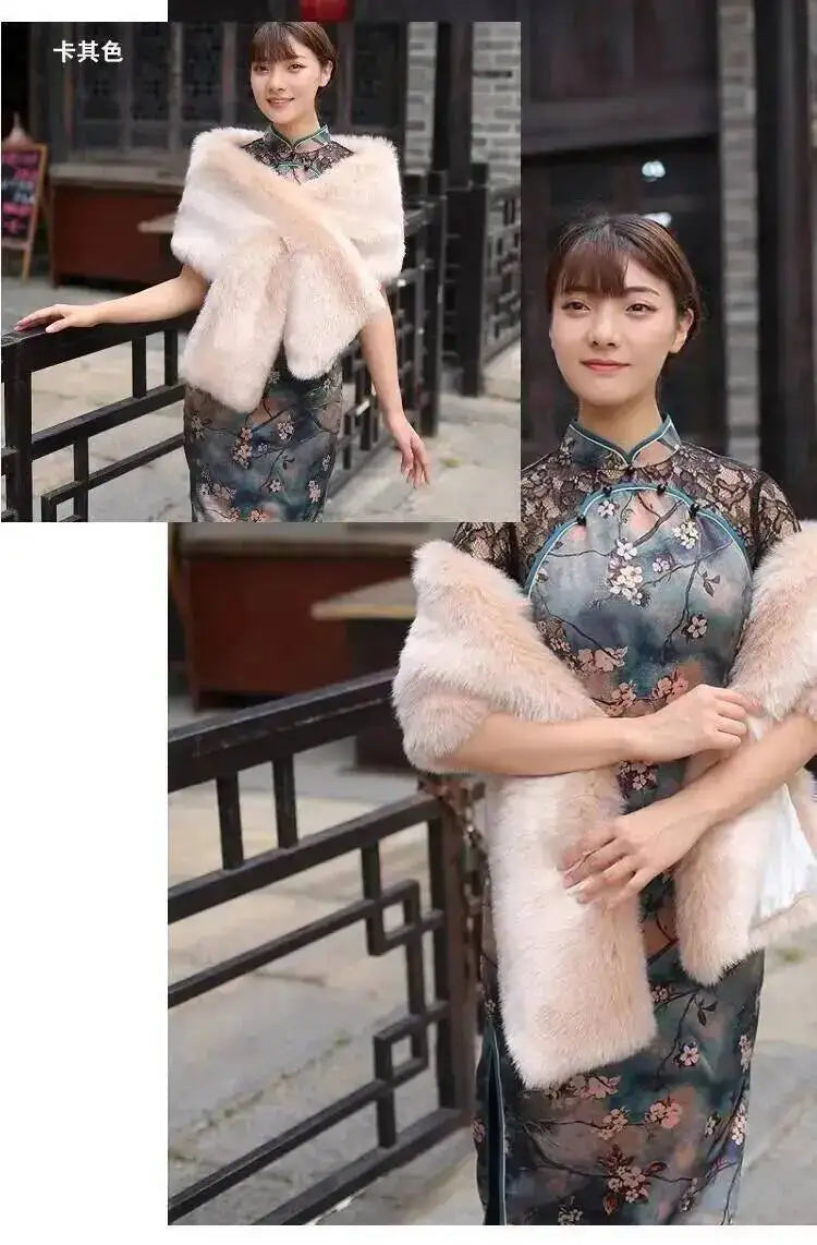 CowLost | 32-colors-165-30cm-women-luxury-warm-faux-fox-fur-shawl-winter-ladies-plush-scarf |16