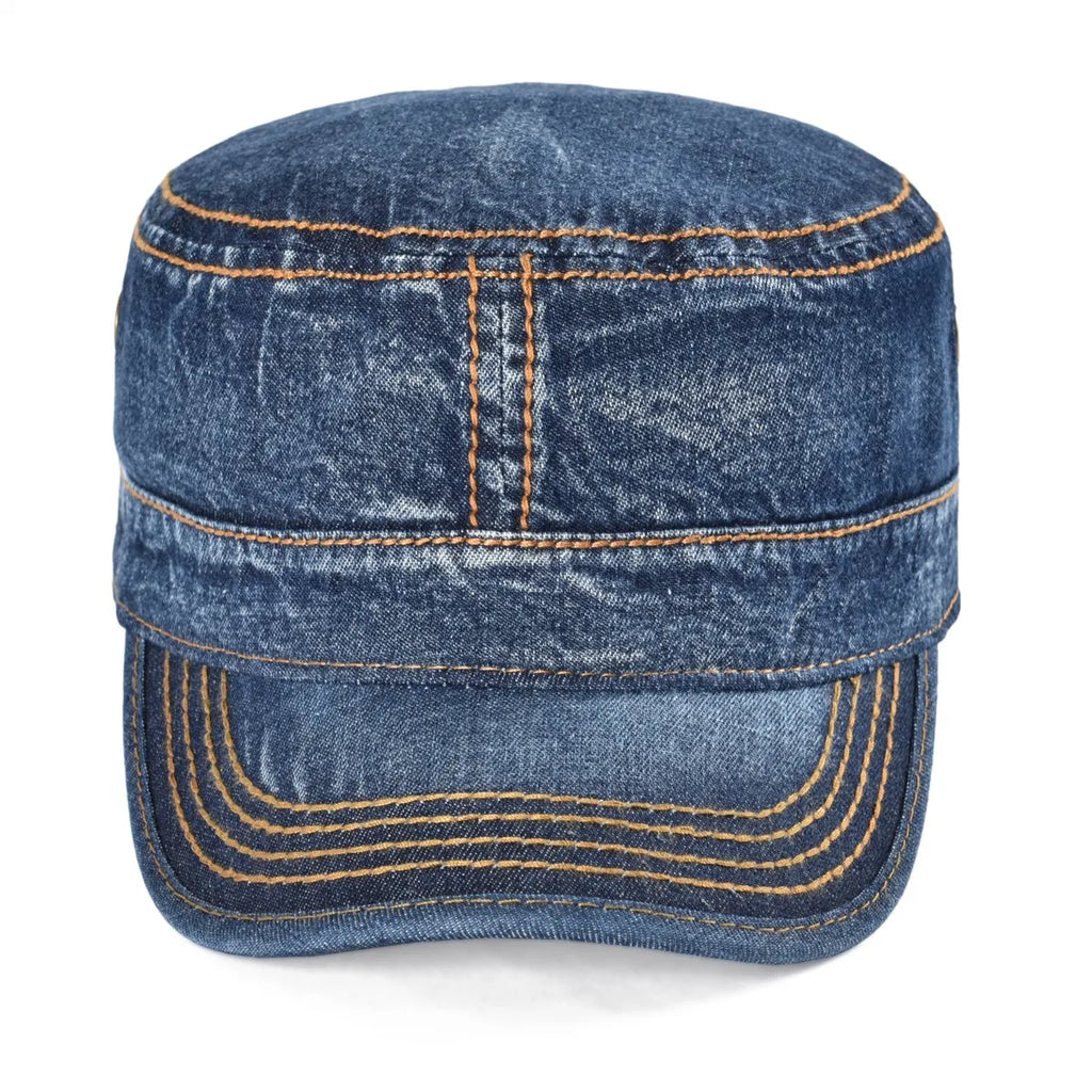CowLost | voboom-denim-army-cap-men-washed-cotton-bucket-hat |2