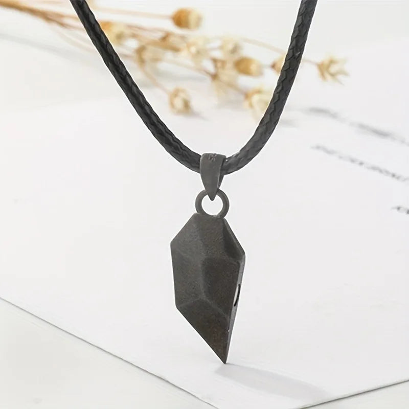Couple Electrocardiogram Magnetic Heart Pendant Necklace Valentine's Day Gift