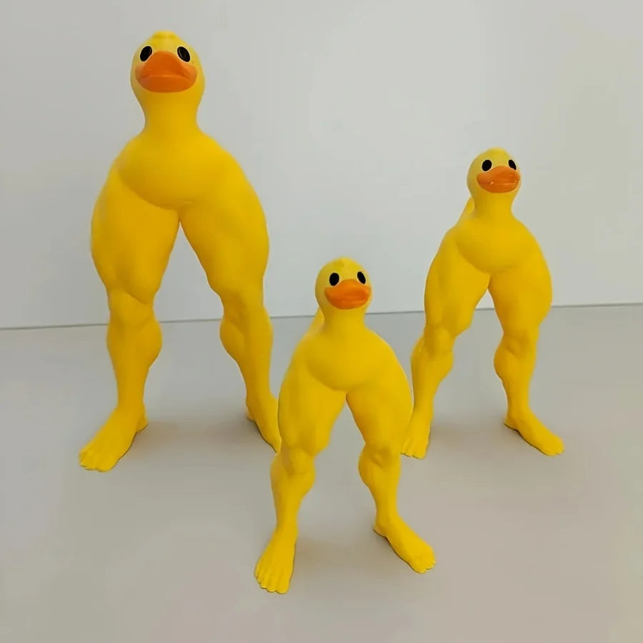 CowLost | product_id-yellow-duck-muscle-leg-ornament-s-size-funny-home-car-decor-gift |3