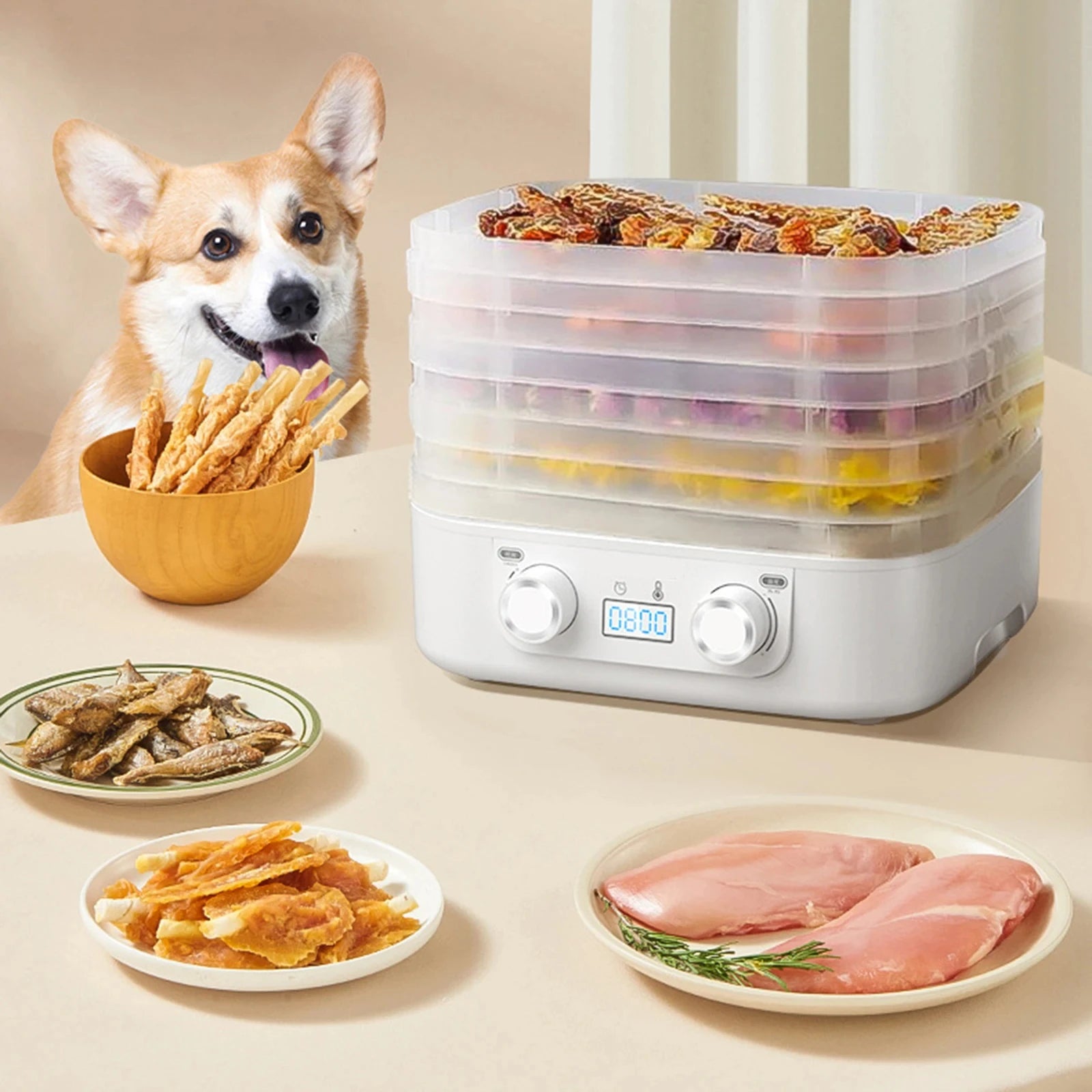 CowLost | product_id-homefish-5-layer-usb-thermostatic-food-dehydrator-with-48-hour-adjustable-temperature |6
