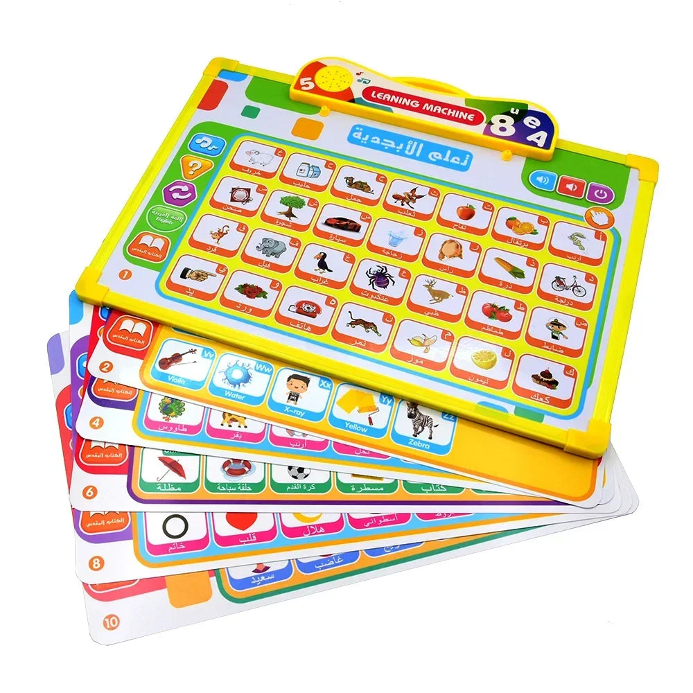 Muslim Kids Arabic Electronic Learning Board with 11 Themes Alphabet Number Words Sound Toy