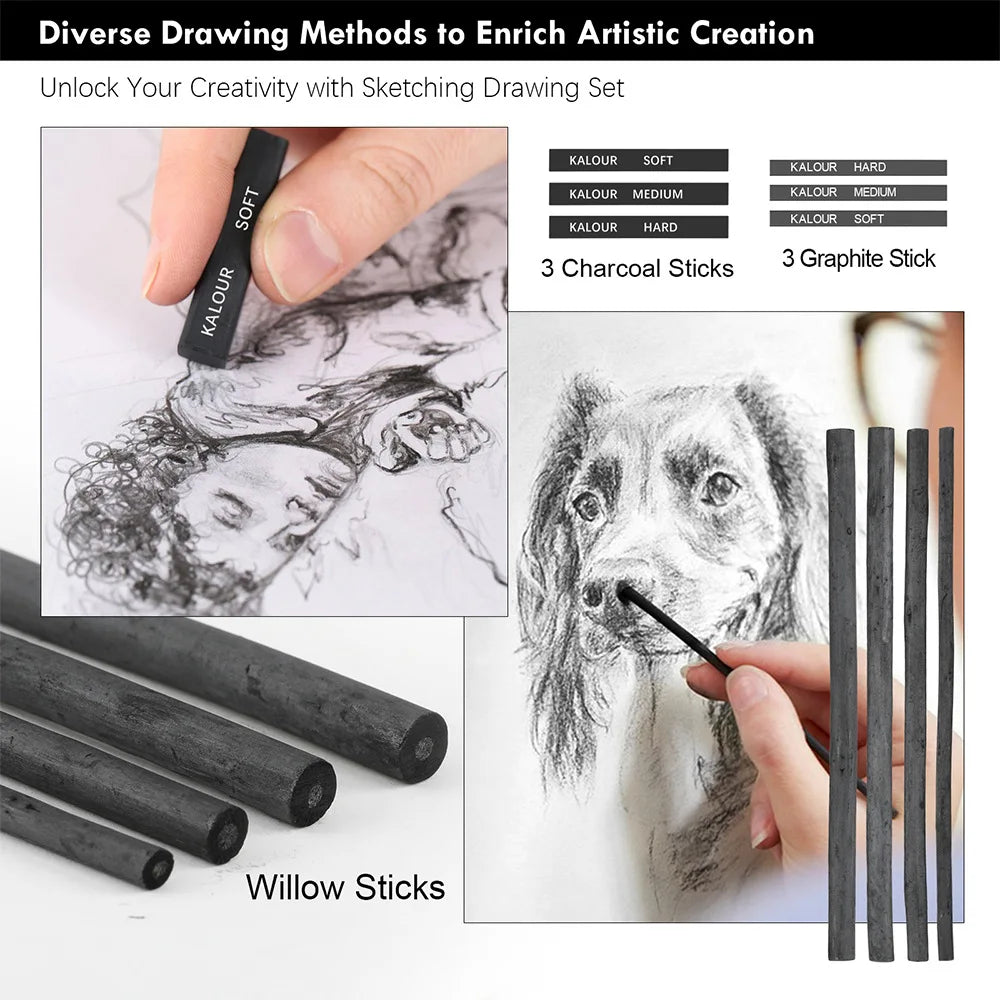 CowLost | product_id-kalour-22-25-36-39-piece-sketch-pencil-set-for-shading-portrait-drawing-smooth-graphite-pencils-for-students-professionals |23