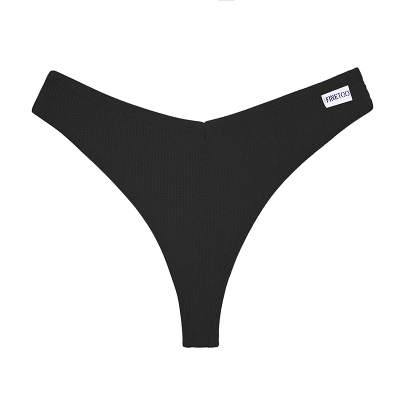 CowLost | activewear-pants-3pcs-cotton-waffle-women-s-sexy-thong-panties-set |21