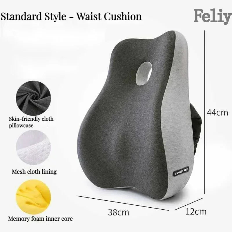 CowLost | memory-foam-office-chair-cushion-car-seat-support-waist-pillow-massage-lumbar-pain-relief-cushion-slow-rebound-orthopedic-pillow |38