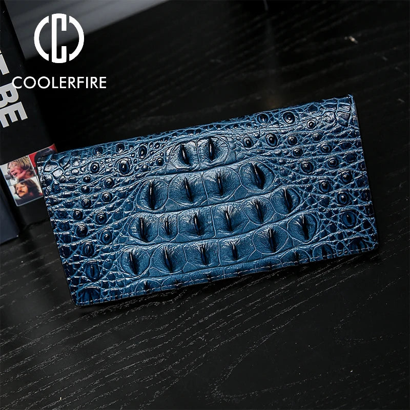 CowLost | men-wallets-business-long-crocodile-genuine-leather |6