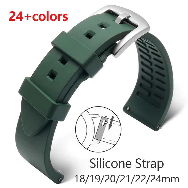 Silicone Watch Strap for Huawei Smartwatch & Rolex Water Ghost Waterproof Sports Wristband
