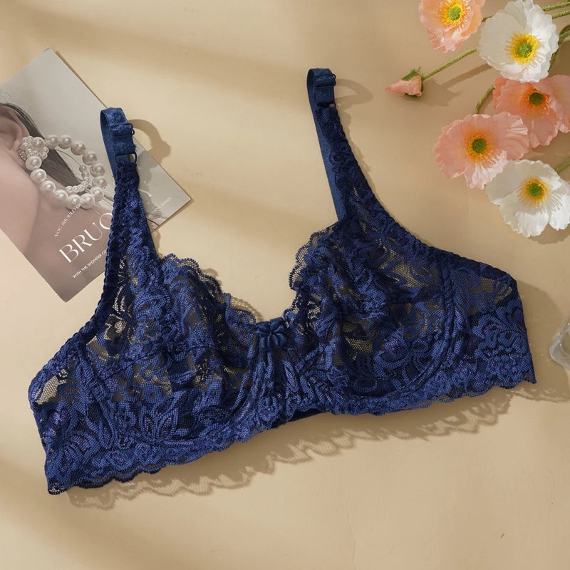 CowLost | sexy-push-up-hollow-out-lace-bras-women-mesh-transparent-lingerie |15