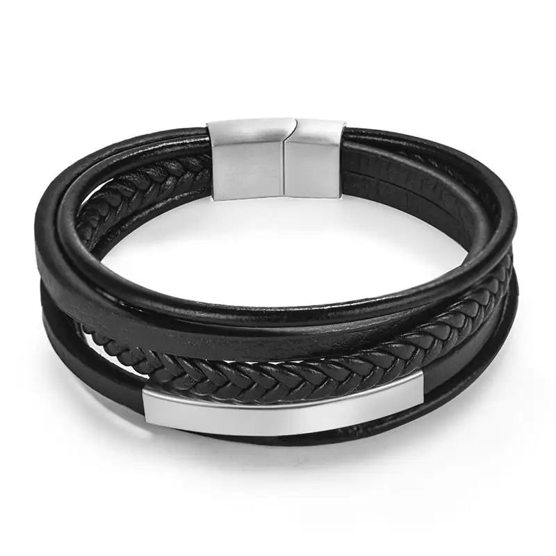 CowLost | multilayer-stainless-steel-insert-bracelet-viking-leather-bracelets-for-men |37