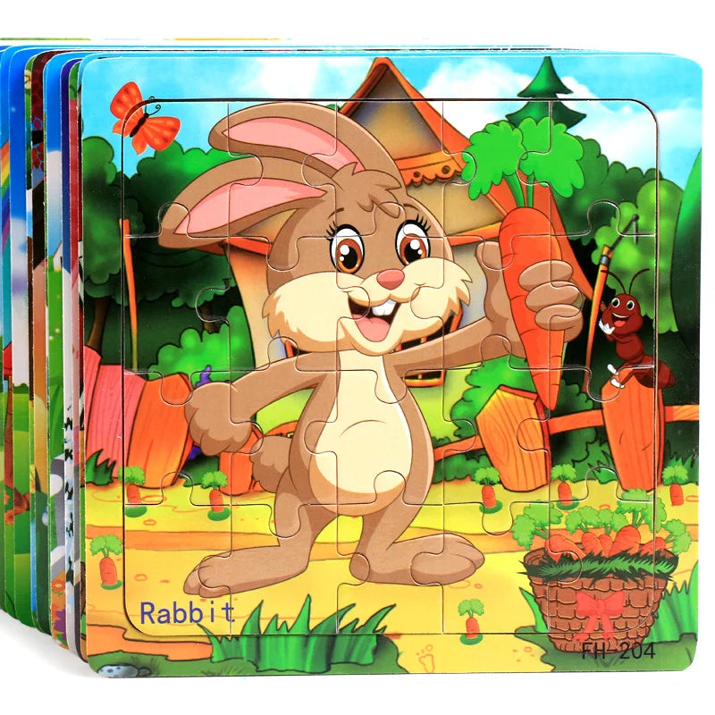 CowLost | fencing-barriers-20-piece-wooden-3d-cartoon-puzzle-educational-toy |1