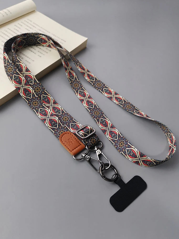 CowLost | uncategorized-adjustable-retro-totem-pattern-crossbody-cell-phone-lanyard |17