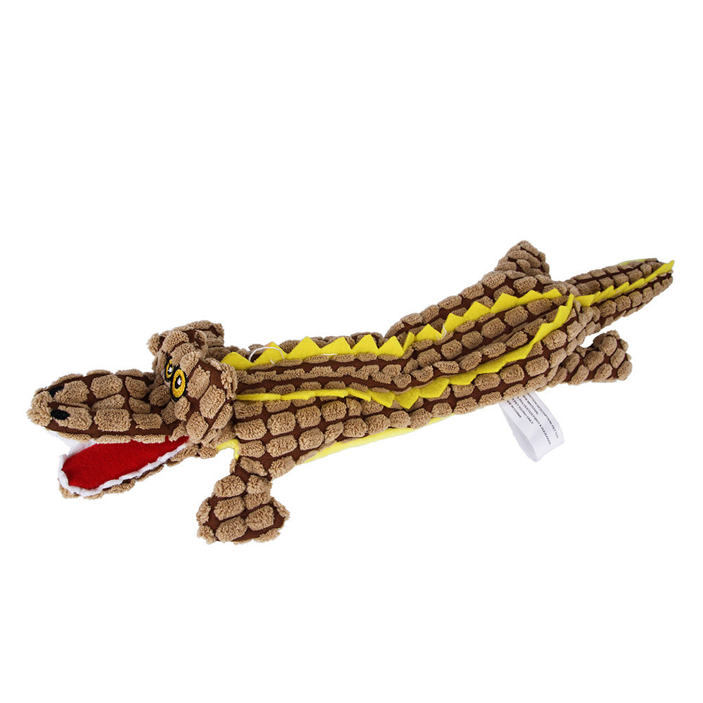 CowLost | dog-kennel-run-accessories-plush-no-stuffing-dog-squeak-toy-crinkle-crocodile-chew-toy |8