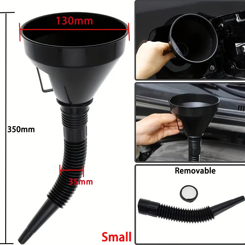 130mm Refueling Funnel with Filter Motorcycle Refuel Oil Water Engine Oil
