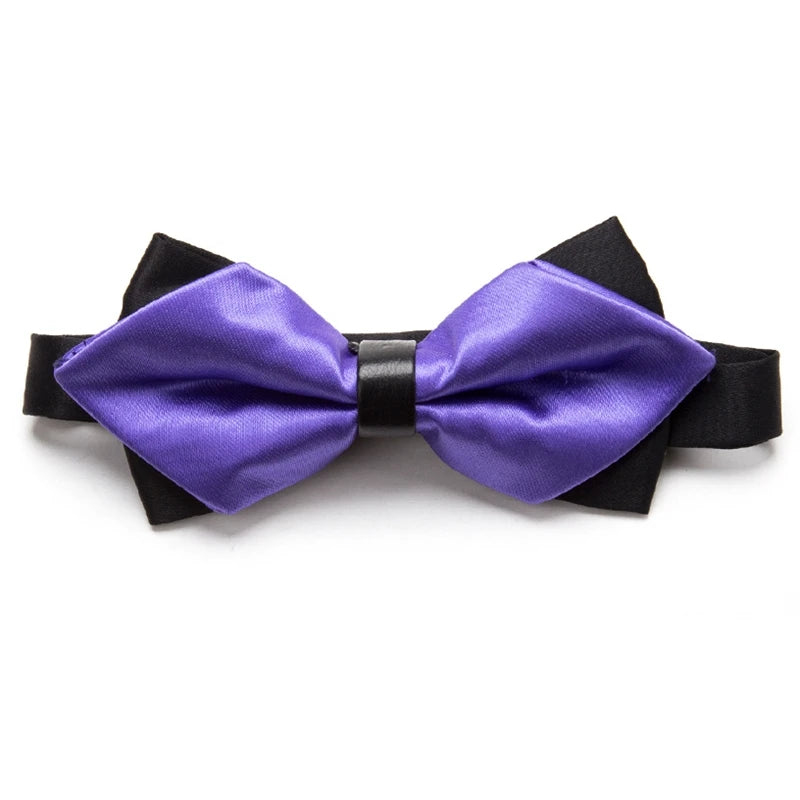 CowLost | men-ties-solid-fashion-butterfly-party-wedding-black-red-bow-tie |15