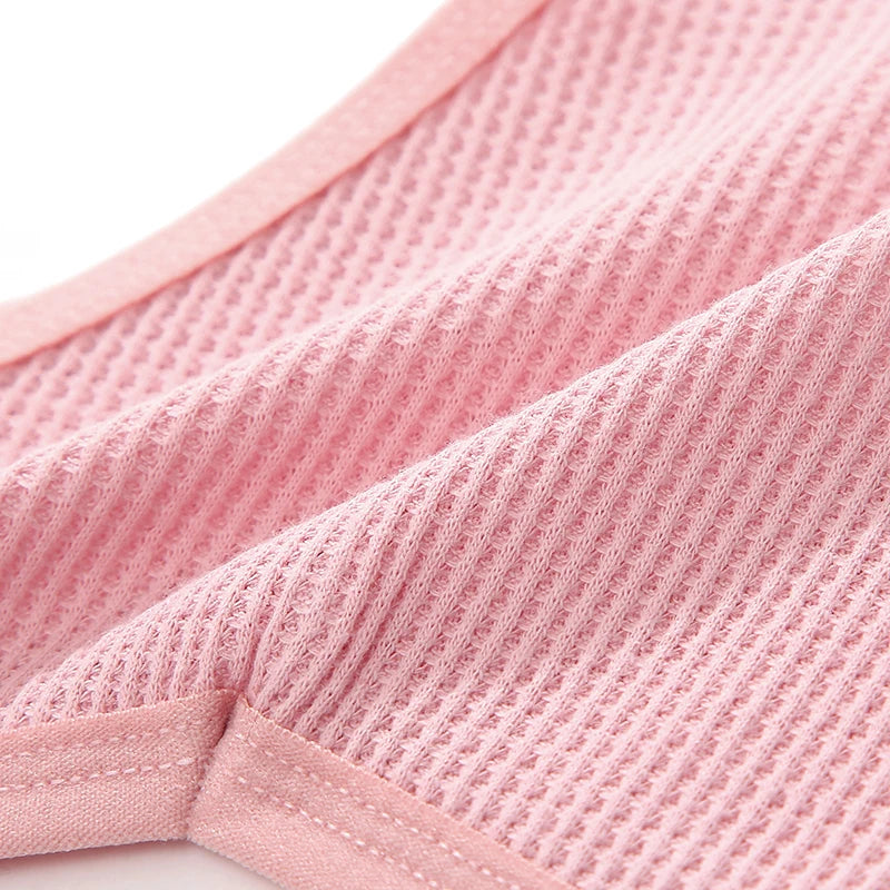 CowLost | activewear-pants-3pcs-cotton-waffle-women-s-sexy-thong-panties-set |38