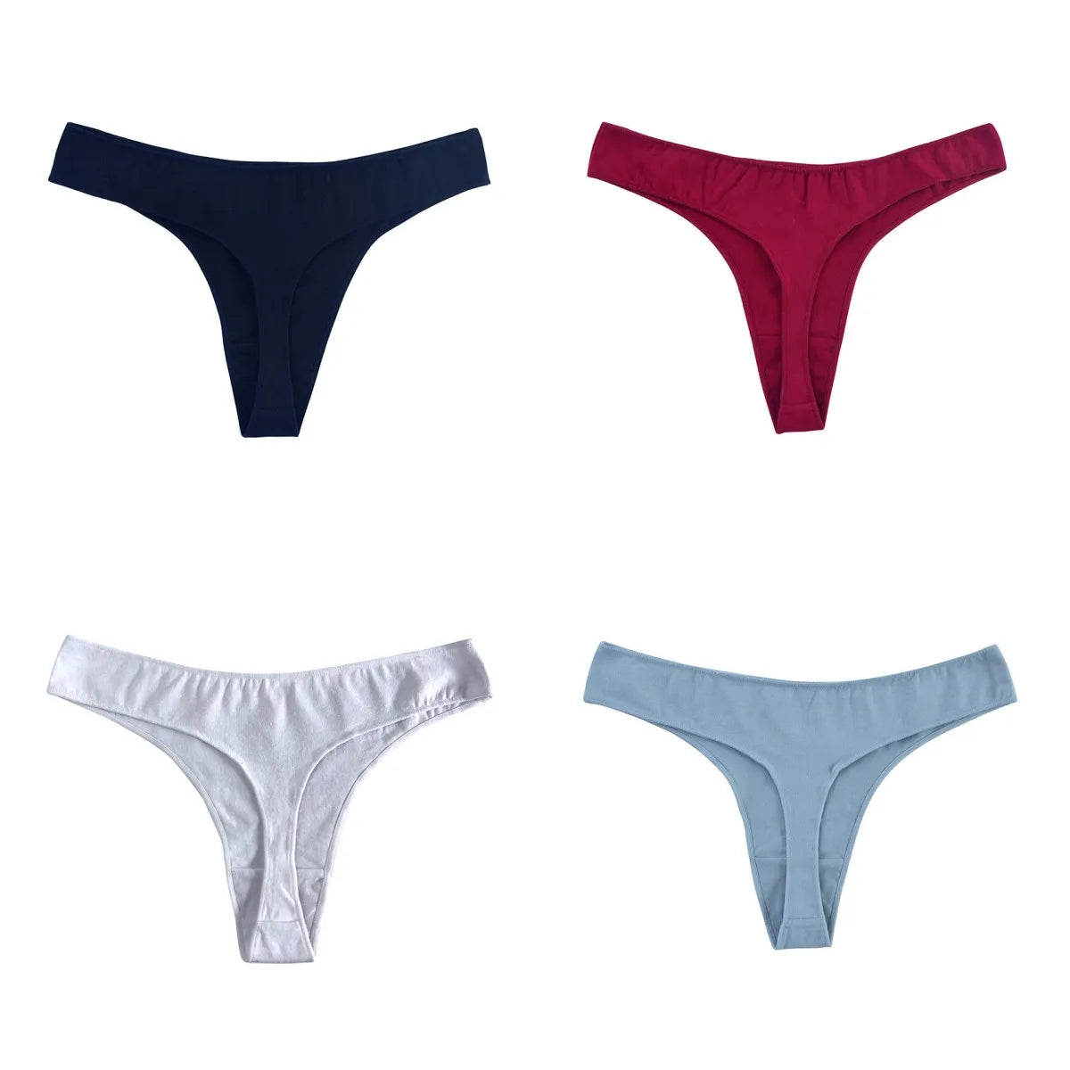 CowLost | product_id-4-pack-women-s-cotton-low-waist-breathable-solid-color-g-string-thongs-m-xl |21