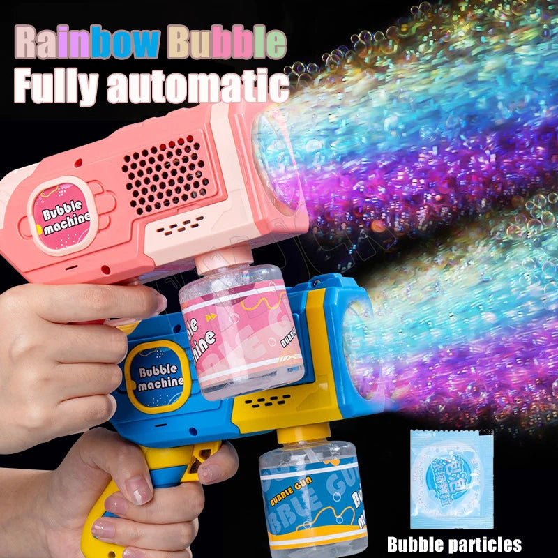 Space Electric Automatic Bubble Gun Toy for Kids Outdoor Summer Games