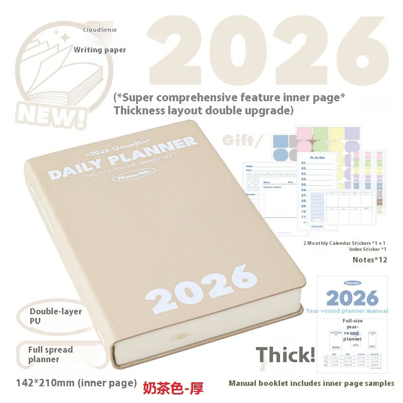CowLost | product_id-planwith-2026-a5-planner-daily-weekly-monthly-agenda-notebook-with-multi-color-hard-cover |55
