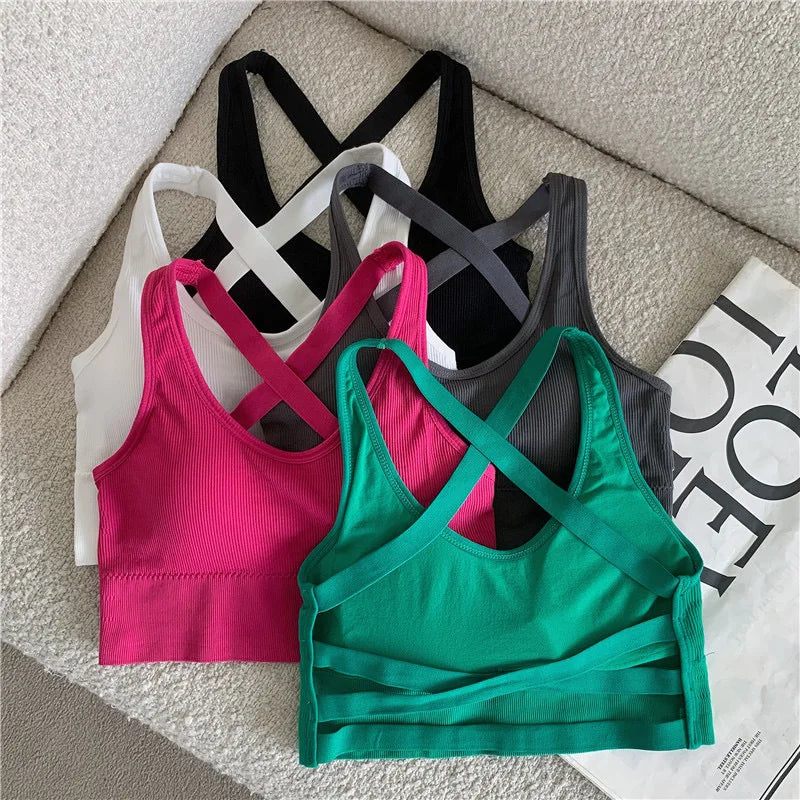 CowLost | product_id-women-s-seamless-cross-strap-hollow-back-sports-crop-top-without-steel-ring |5