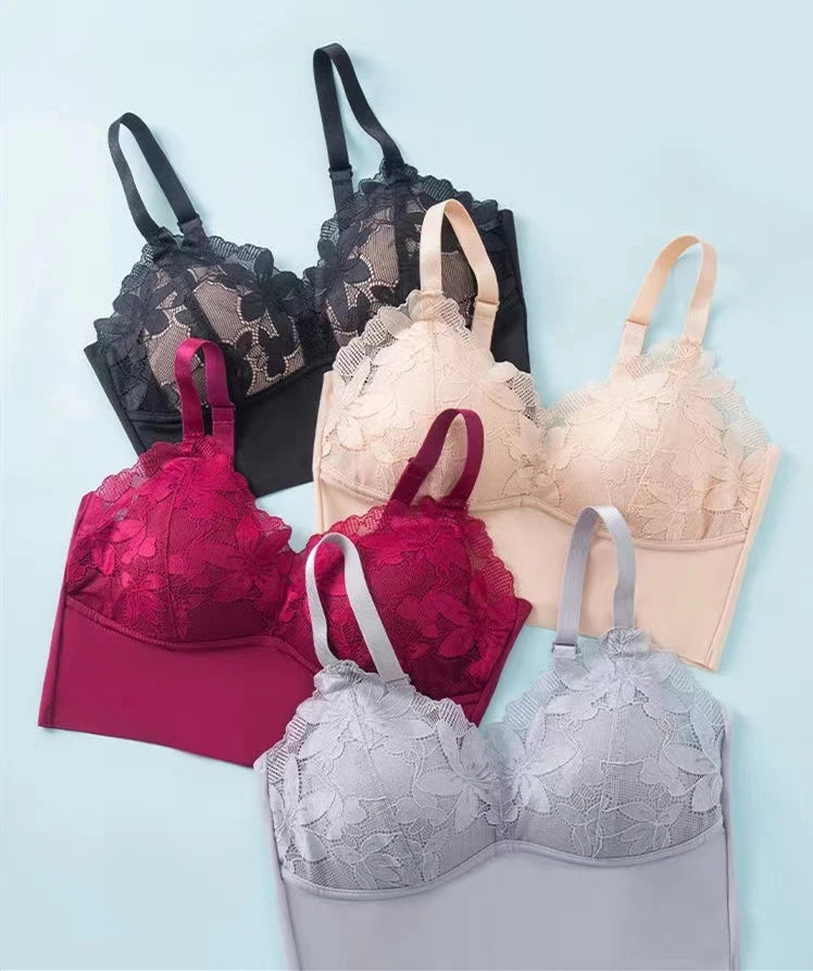 CowLost | product_id-lace-back-wireless-adjustable-seamless-push-up-bra-large-size |1