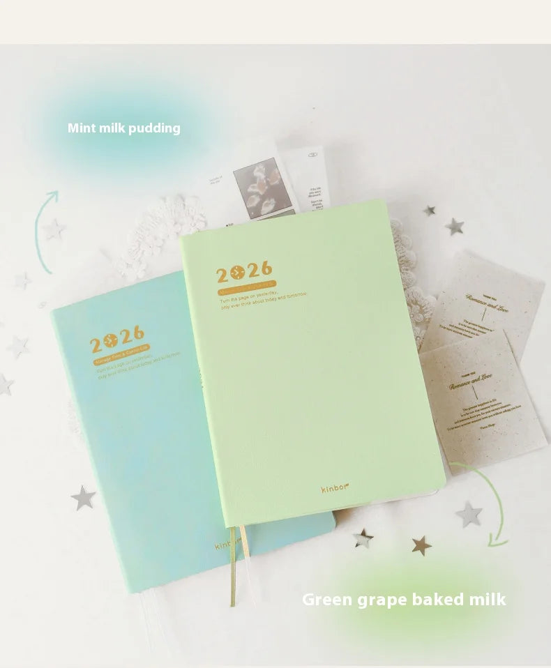 CowLost | kinbor-full-series-2026-a5-planner-daily-book-a6-annual-52g-tomoe-river-paper-journals-notepads-pure-colors-timeline-eight-grid-1 |35