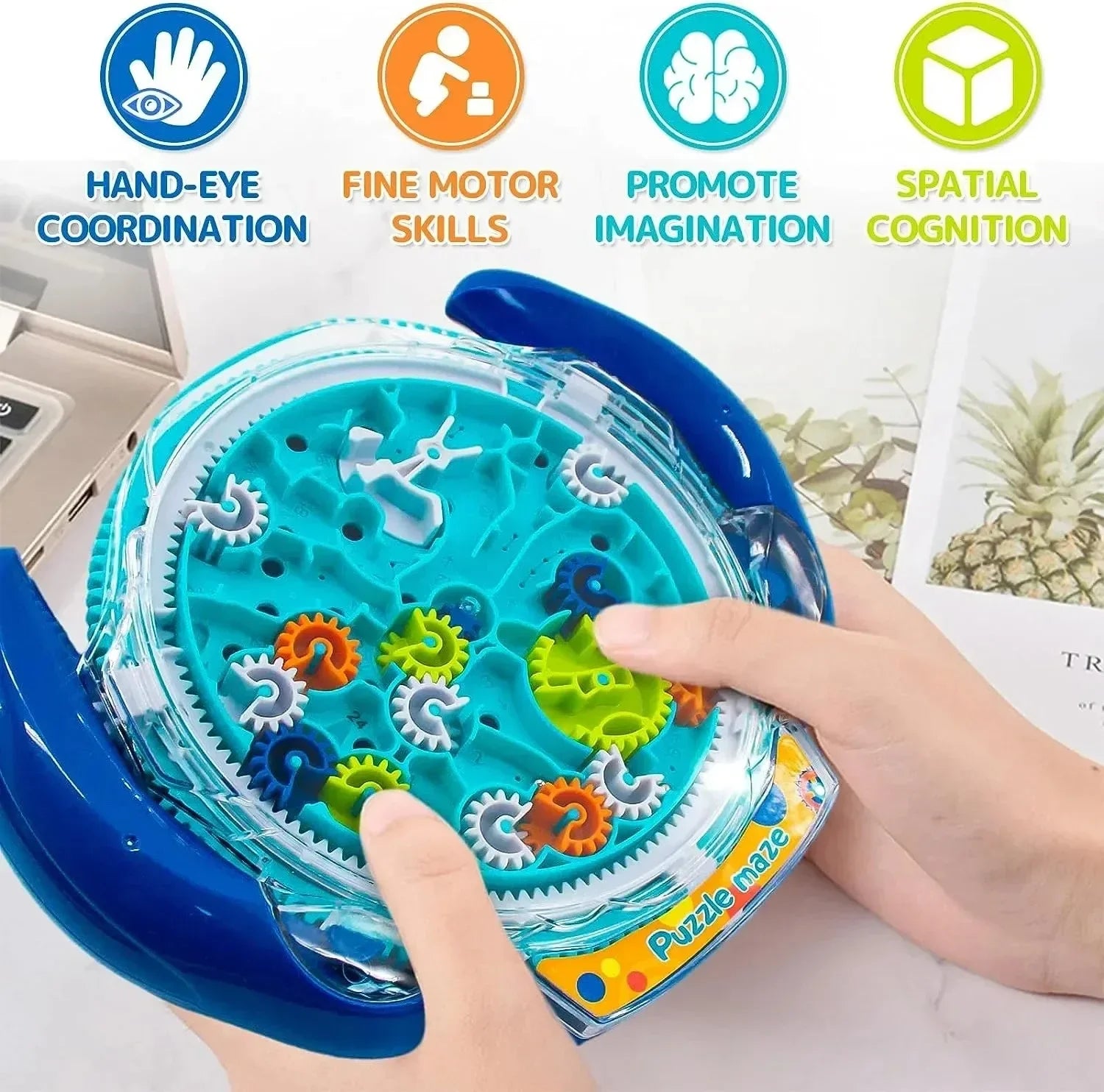 3D Gear Labyrinth Balance Ball Maze Puzzle Educational Toy for Kids Christmas Gift