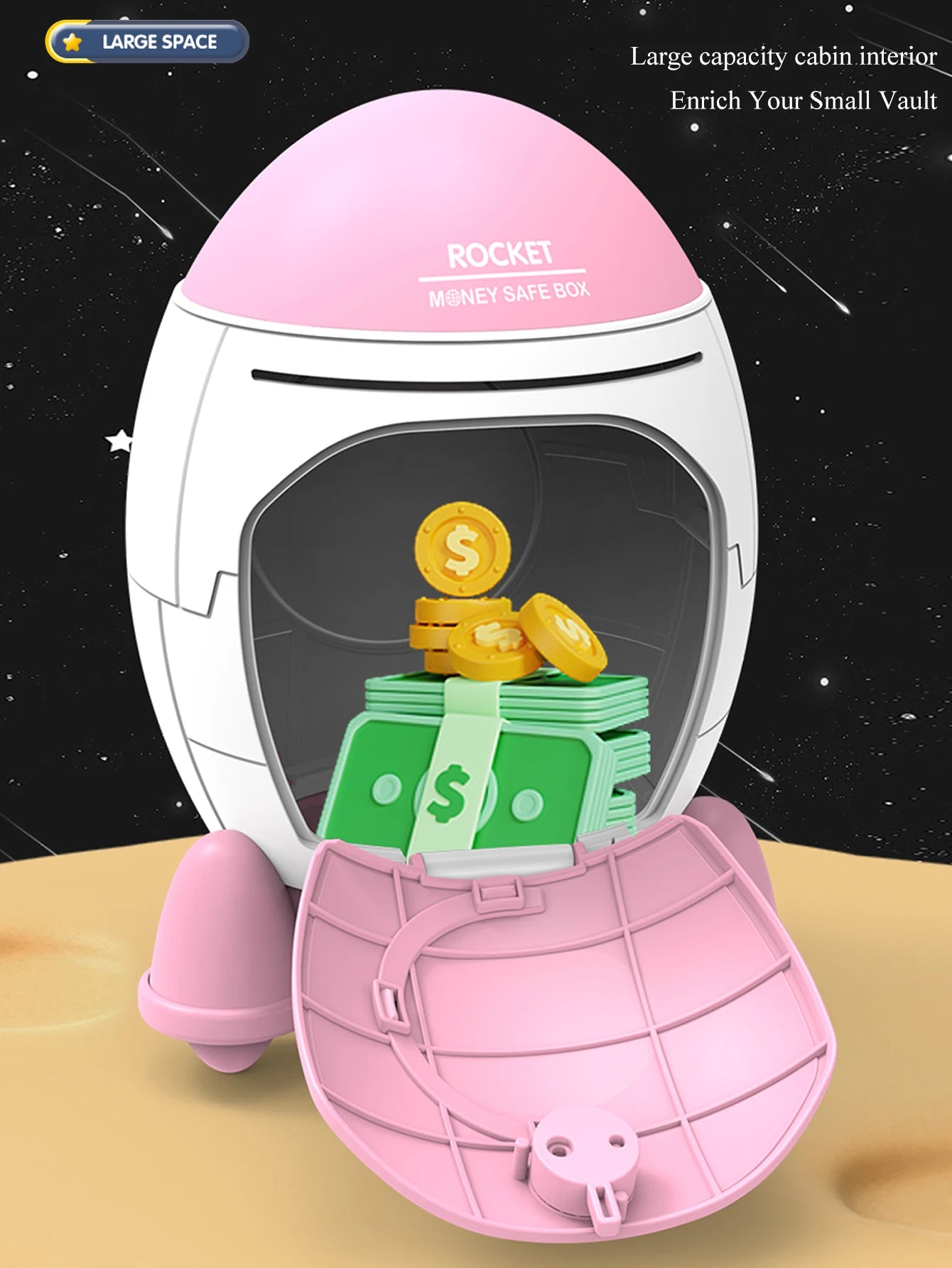 CowLost | product_id-rocket-piggy-bank-toy-with-key-large-capacity-money-saving-box-for-kids-3 |9