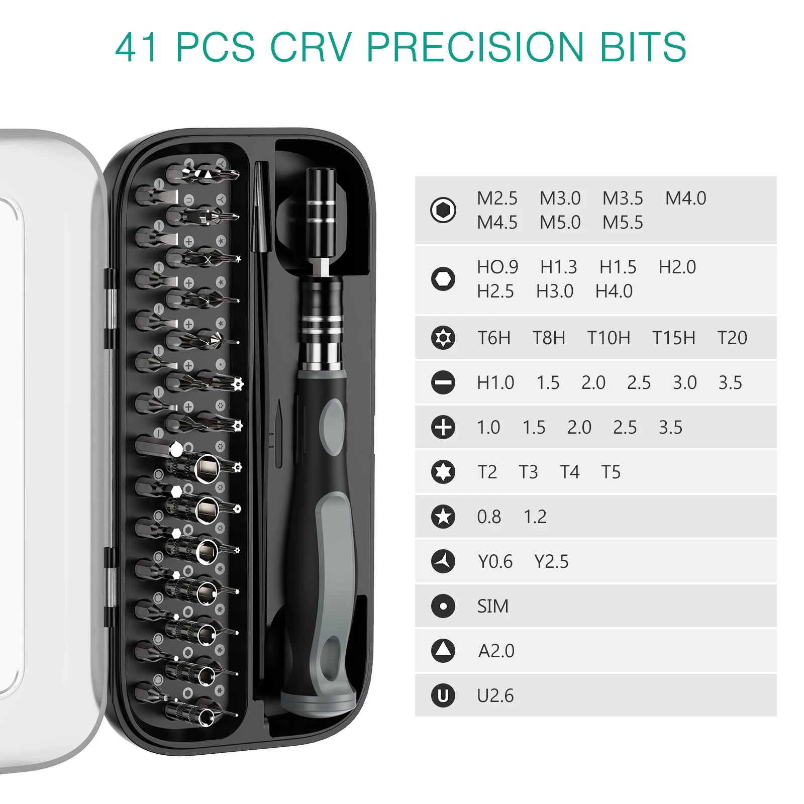48-in-1 Magnetic Precision Screwdriver Set with 41 Bits & Pry Tools for Electronics Repair