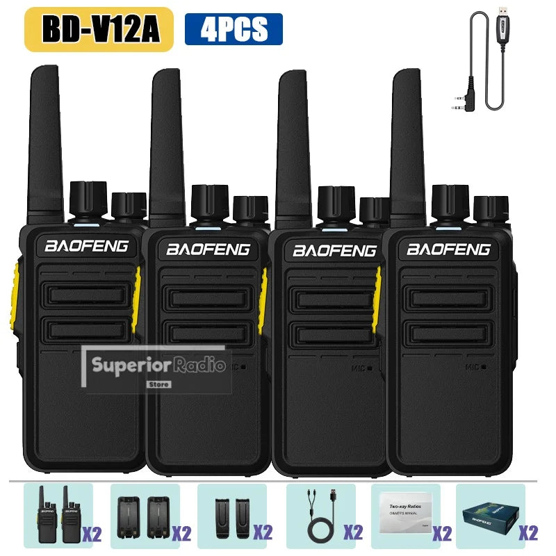 CowLost | mobile-phone-cases-baofeng-bd-v12a-mini-walkie-talkie-uhf-400-480mhz-noise-reduction-usb-c-charging |16