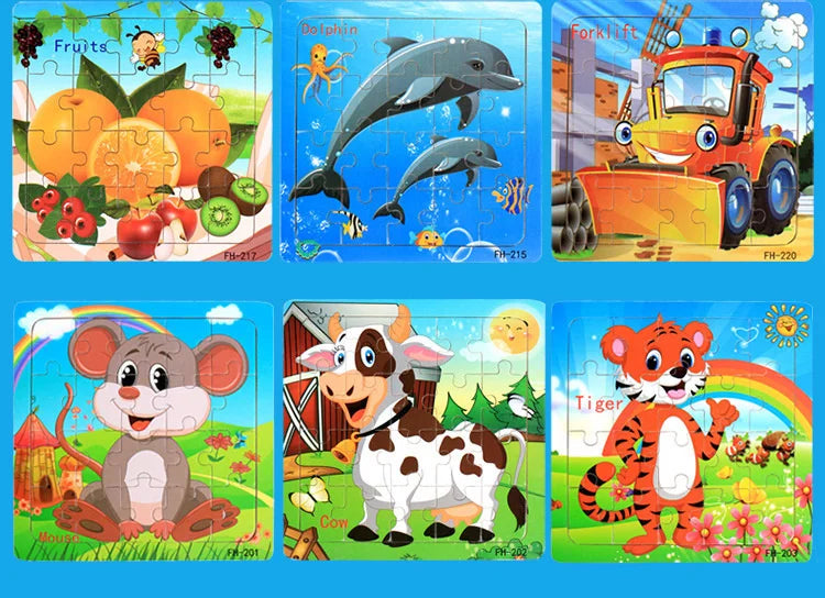 CowLost | fencing-barriers-20-piece-wooden-3d-cartoon-puzzle-educational-toy |18