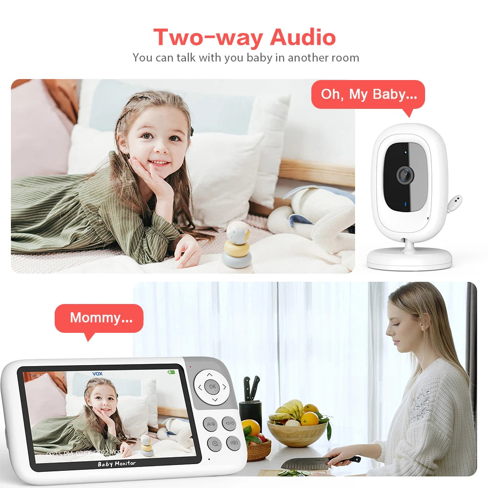 CowLost | 5-0-inch-720p-video-baby-monitor-camera-3x-digital-zoom-two-way-audio-auto-night-vision-300m-transmission-security-camera-vb618 |3