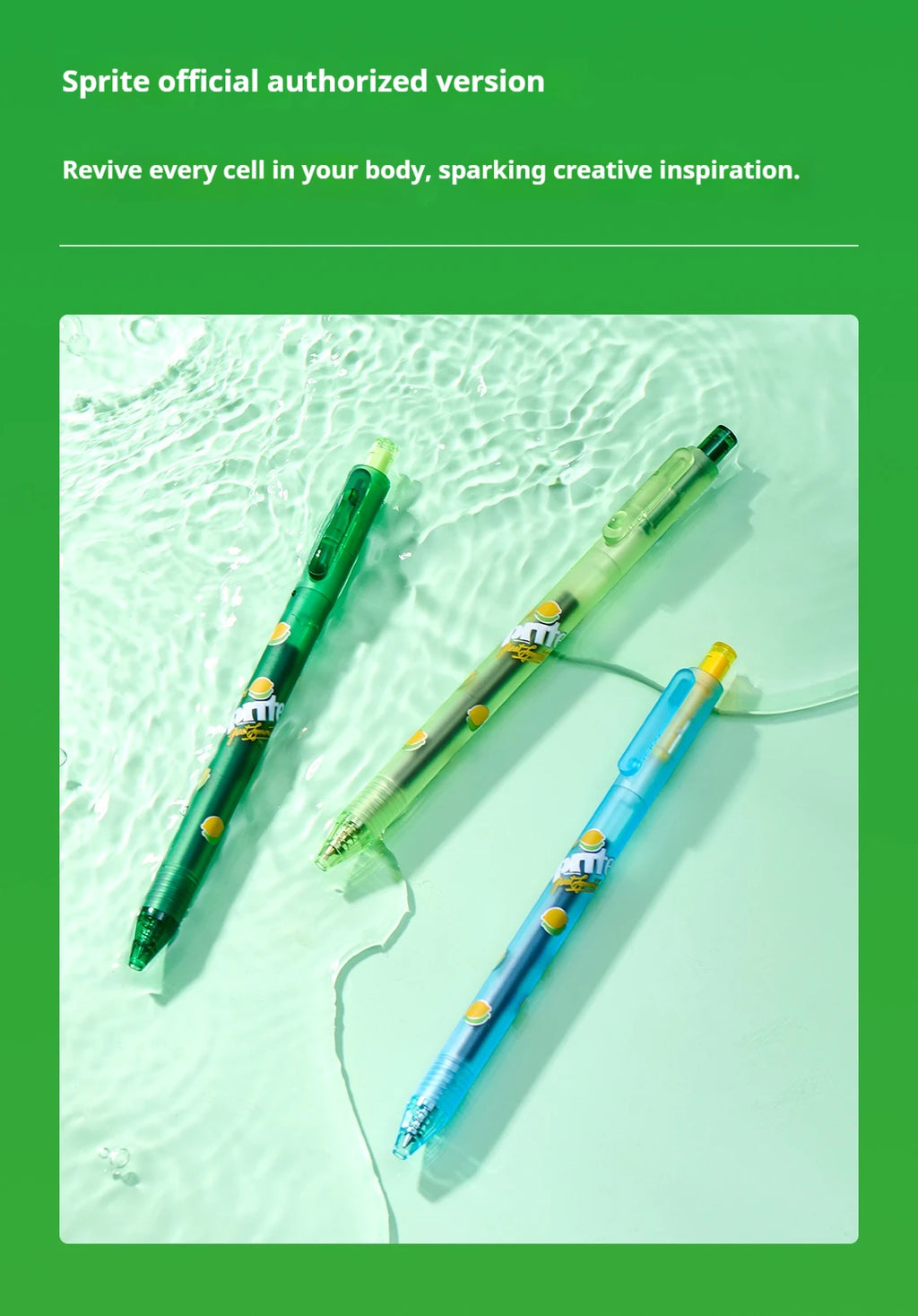 CowLost | product_id-kaco-x-sprite-3-pack-0-5mm-refillable-gel-pens-ultra-smooth-ink-for-office-study |8