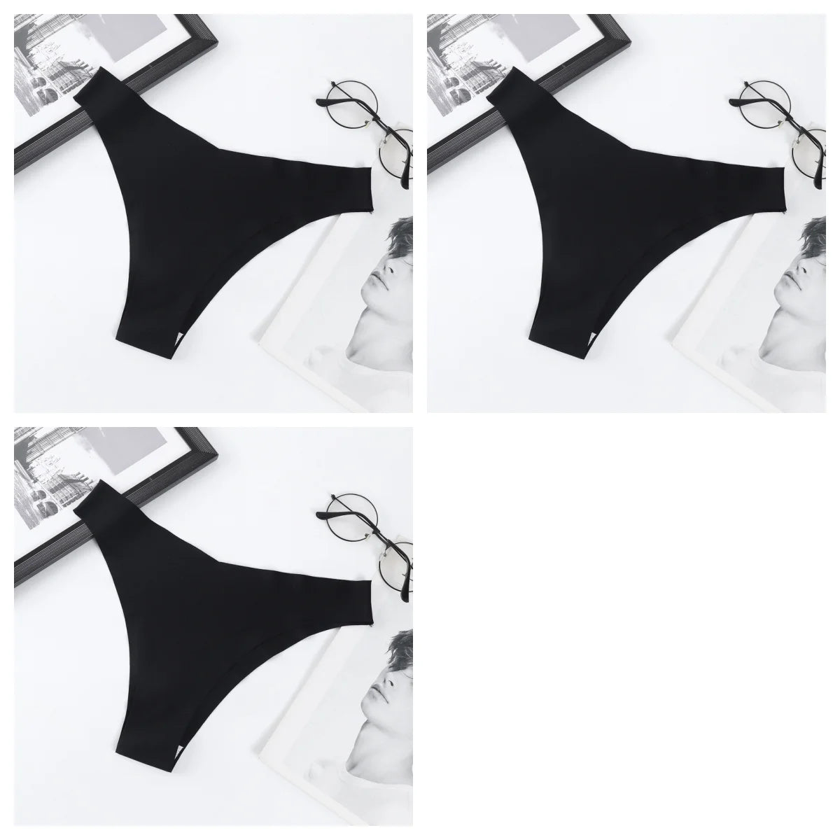 CowLost | product_id-3pcs-women-ice-silk-seamless-low-rise-v-waist-quick-dry-briefs-s-l |28