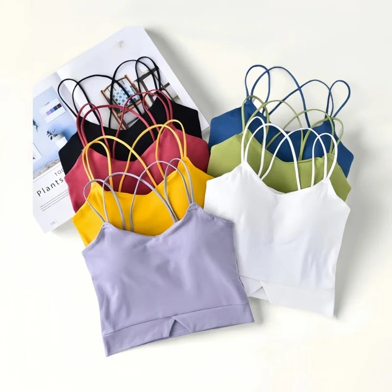 CowLost | product_id-women-s-solid-color-cross-strap-padded-crop-top-with-removable-pads |1