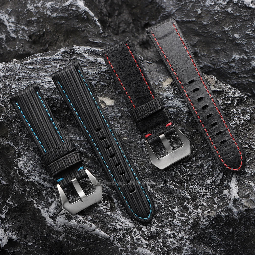 CowLost | watch-bands-product_id-hqstrap-nylon-leather-watchband-20-26mm-for-panerai-seiko-universal-replacement |3