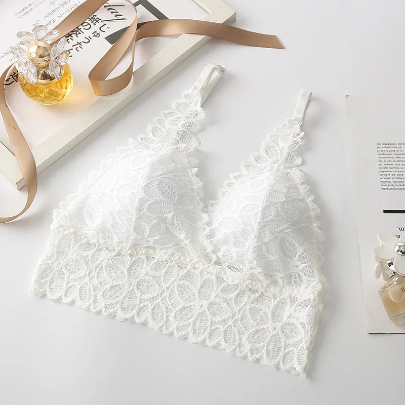 CowLost | product_id-wireless-lace-v-neck-push-up-bralette-for-women-comfortable-wireless-lift |6