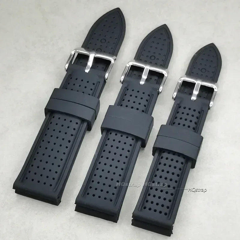 20mm 22mm 24mm Soft Silicone Waterproof Sport Watch Strap Replacement for Samsung Unisex